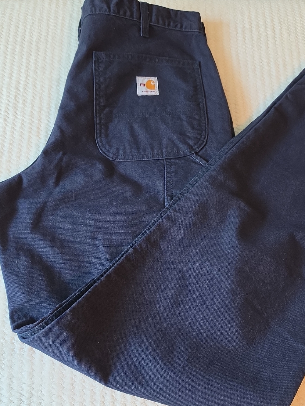 Carhartt Men’s Dark Navy Work Pants - Utility Canvas Trousers
